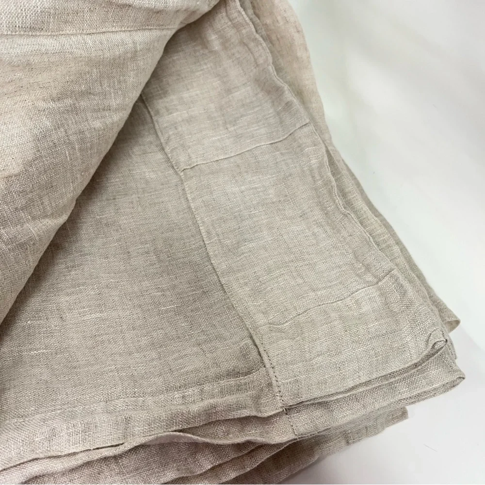 West Elm 48x81 flax linen curtain. Natural 48×84 0648 pole pocket hidden tab